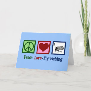 Peace Love Fly Fishing Christmas Fisherman Holiday Card