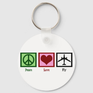 Peace Love Fly Key Ring