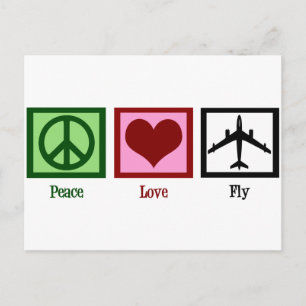 Peace Love Fly Postcard