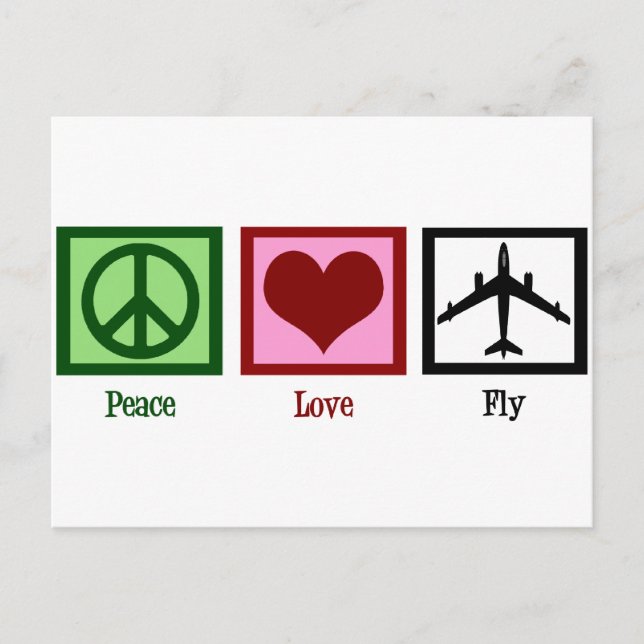 Peace Love Fly Postcard (Front)