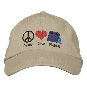 Peace Love Flyball Embroidered Hat