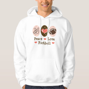 Peace Love Football Hooded Sweatshirt