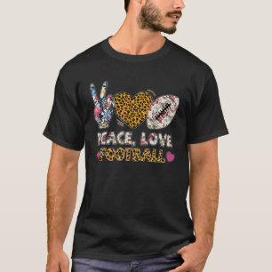 Peace Love Football Leopard Lover Sport Men Women T-Shirt