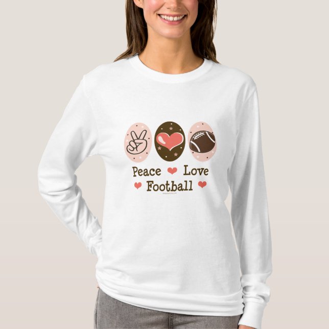 Peace Love Football Long Sleeve Tee (Front)