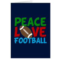 Peace Love Football Player Christmas Card