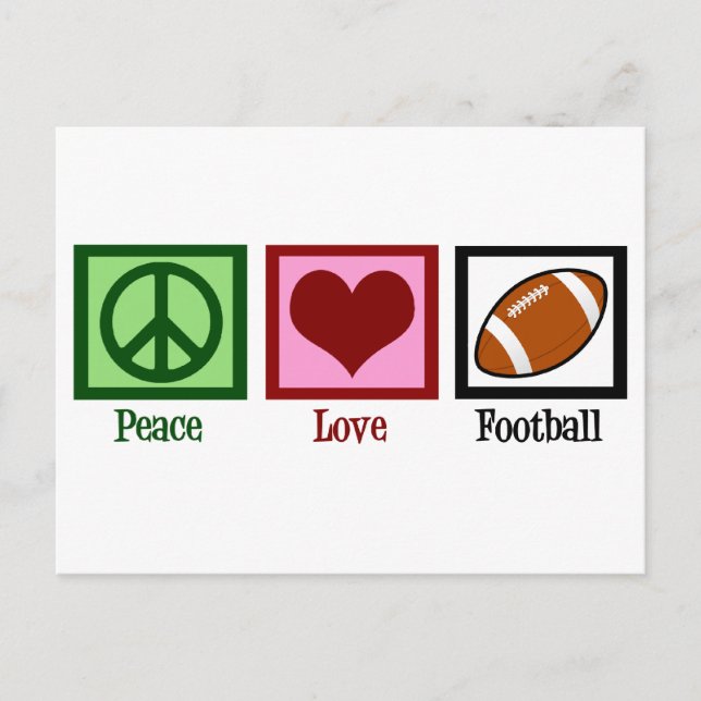 Peace Love Football Postcard (Front)