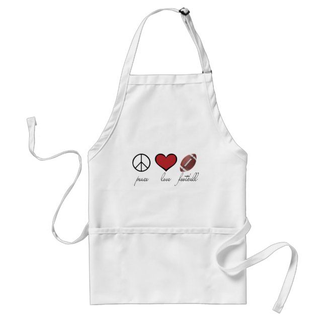 Peace, Love, Football Standard Apron (Front)