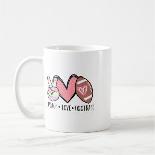 Peace Love Footll Mum Cute For Women Teen Girls To Coffee Mug