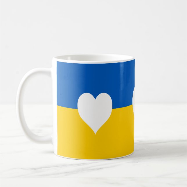 Peace & Love for Ukraine Coffee Mug (Left)