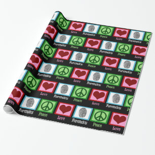 Peace Love Forensic Science Forensics Christmas Wrapping Paper