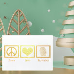 Peace Love Forensics Beautiful Gold Foil Card<br><div class="desc">This beautiful forensic scientist Christmas card features a peace sign,  heart,  and fingerprint in elegant gold foil. Customise the inside for your fellow forensics friends. Great cards for a science or crime lab this holiday season.</div>