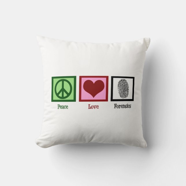 Peace Love Forensics Cushion (Front)