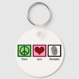 Peace Love Forensics Key Ring