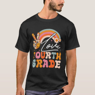 Peace Love Fourth Grade Back To School Kids Groov T-Shirt