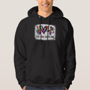 Peace Love Fourth Grade Tie Dye Student Teacher Bl Hoodie