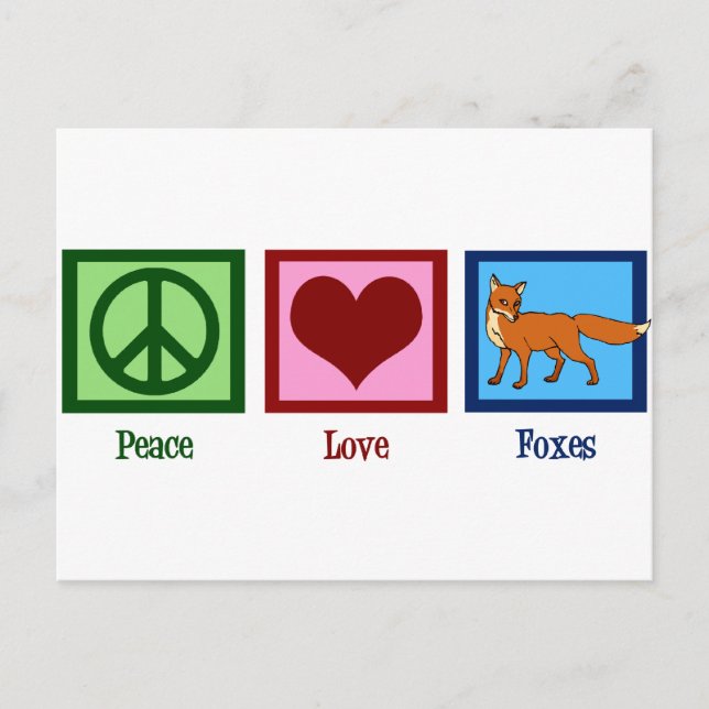 Peace Love Foxes Postcard (Front)