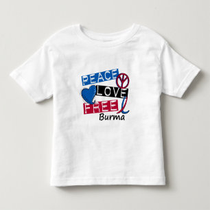 PEACE LOVE FREE Burma T-Shirts & Apparel