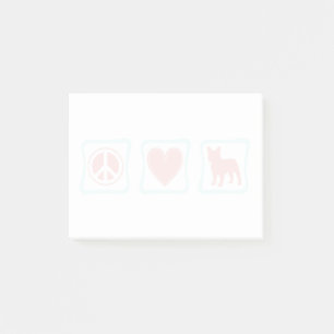 Peace Love French Bulldogs Squares Post-it Notes
