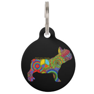 "Peace Love & Frenchies" Pet I.D. Tag