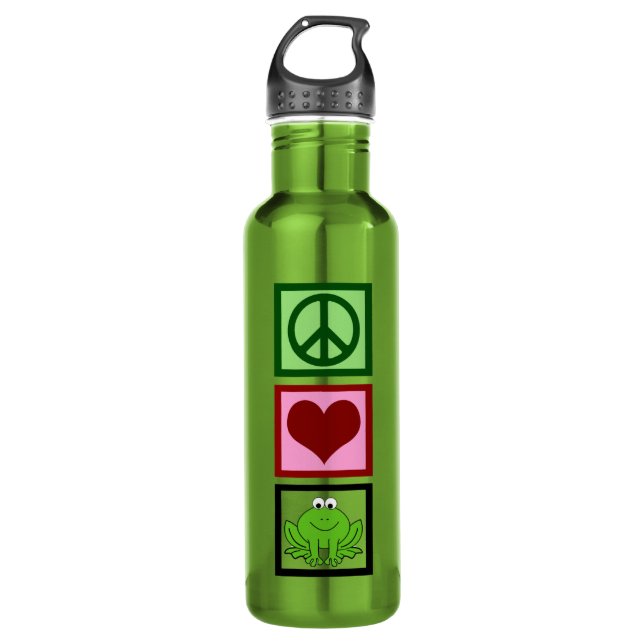 Peace Love Frogs 710 Ml Water Bottle (Front)
