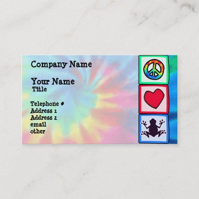 Peace, Love, Frogs Business Card (Front)