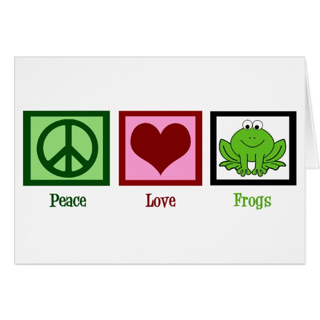 Peace Love Frogs Card (Front Horizontal)