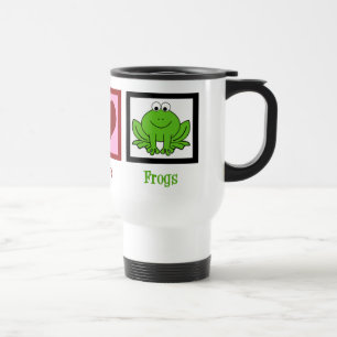 Peace Love Frogs Cute Frog Lover Travel Mug