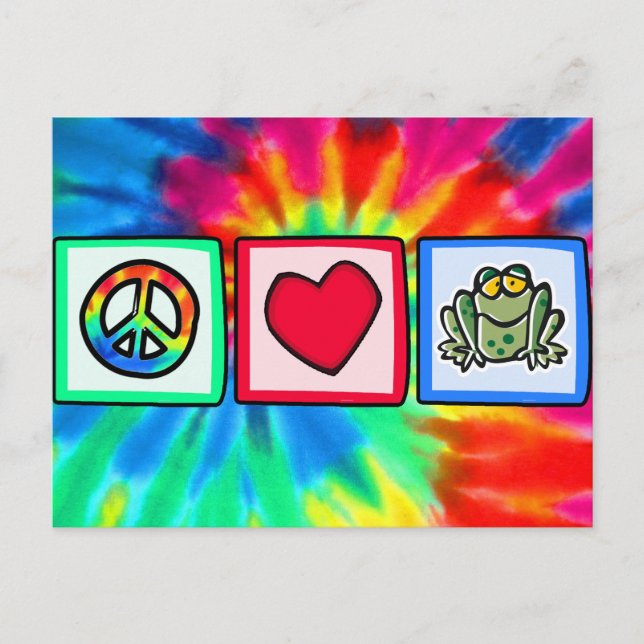 Peace, Love, Frogs Postcard (Front)