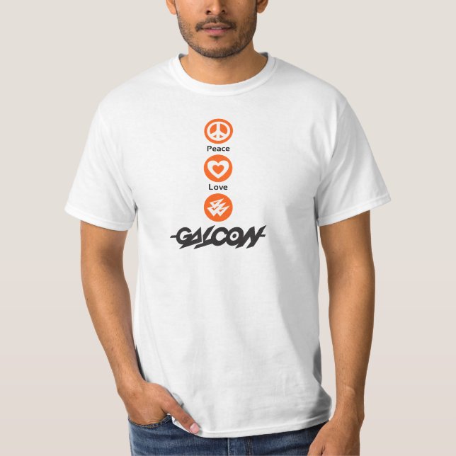 Peace, Love, Galcon T-Shirt (Front)