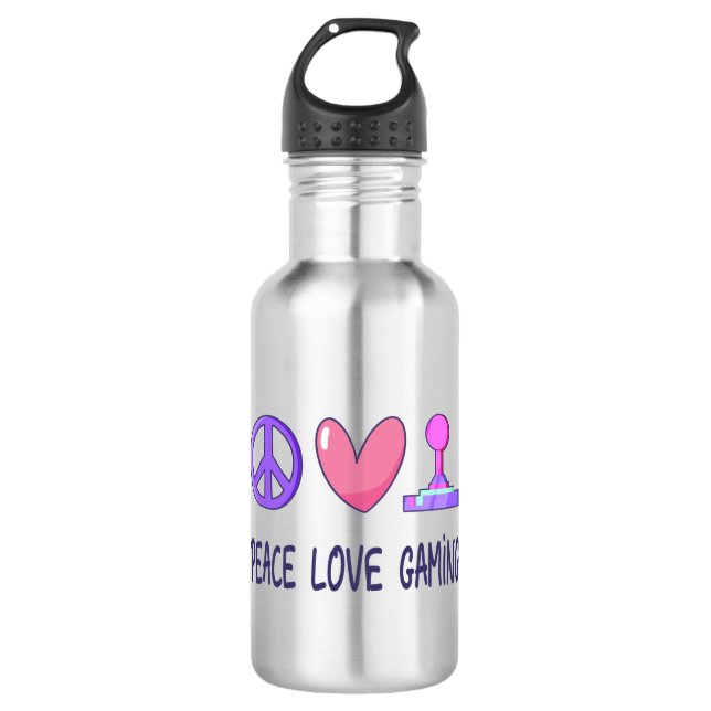 Peace Love Gaming 710 Ml Water Bottle (Front)