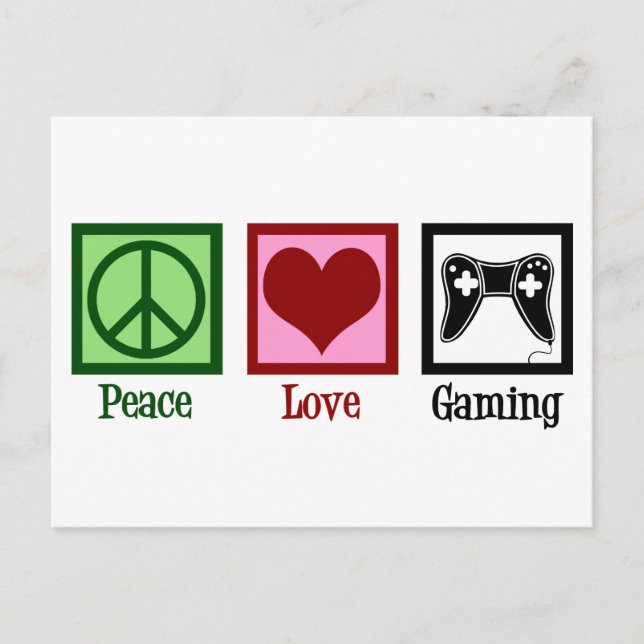 Peace Love Gaming Postcard (Front)