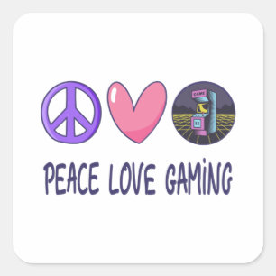 Peace Love Gaming Square Sticker