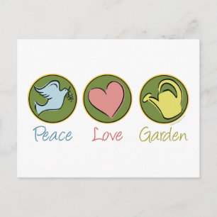 Peace, Love, Garden Postcard