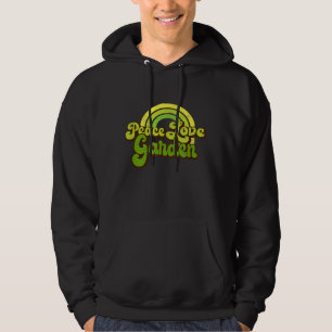 PEACE LOVE GARDEN Rainbow Groovy Hippie Hoodie