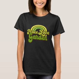 PEACE LOVE GARDEN Rainbow Groovy Hippie T-Shirt