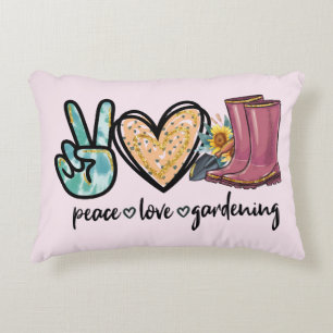 Peace Love Gardening Decorative Cushion