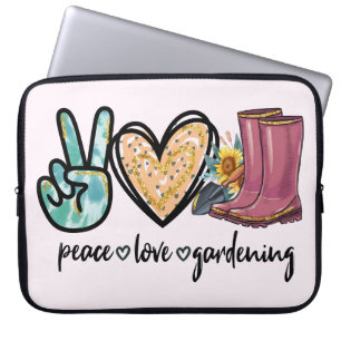 Peace Love Gardening Laptop Sleeve