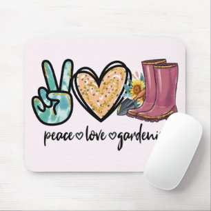 Peace - Love - Gardening Mouse Pad
