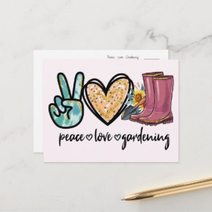 Peace - Love - Gardening Postcard