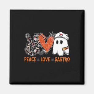 Peace Love Gastro Ghost Nurse Gastroenterology Hal Magnet