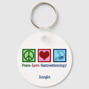 Peace Love Gastroenterology Key Ring