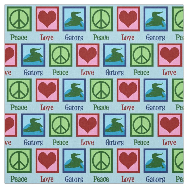 Peace Love Gators Fabric (Swatch)