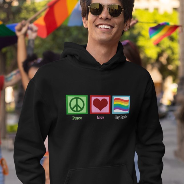Peace Love Gay Pride Parade Rainbow Flag Hoodie (Creator Uploaded)