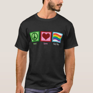 Peace Love Gay Pride Parade Rainbow Flag T-Shirt