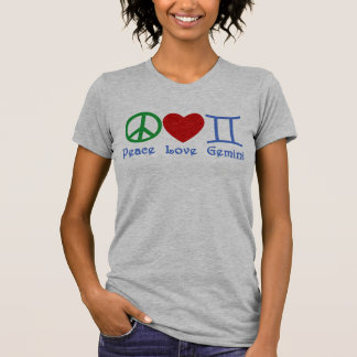 Peace Love Gemini Astrological Design T-Shirt