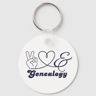 Peace, Love, & Genealogy Key Ring