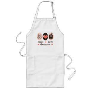 Peace Love Geocache Long Apron