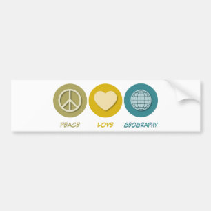 Peace Love Geography Bumper Sticker