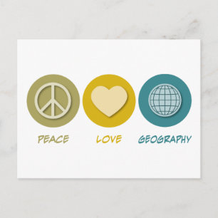 Peace Love Geography Postcard
