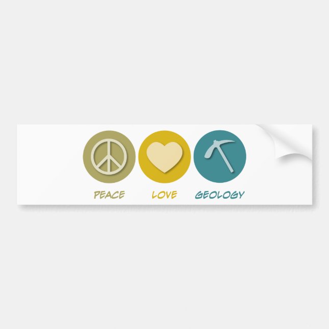 Peace Love Geology Bumper Sticker (Front)